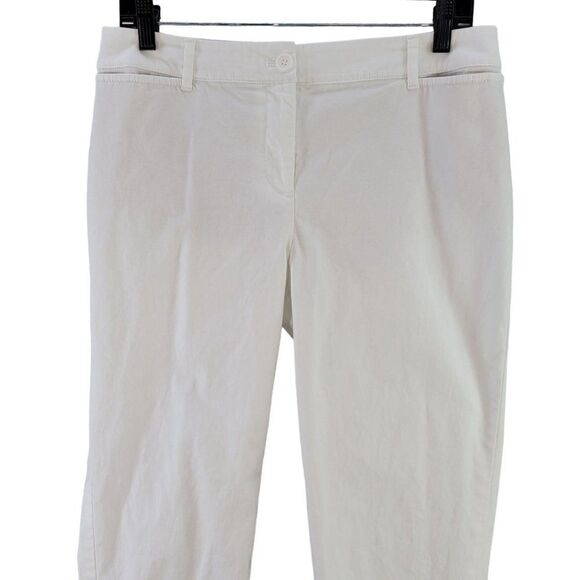 Talbots White Perfect Crop Pants Sz 4 - Picture 3 of 8